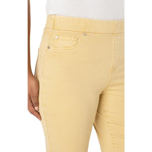 Liverpool Los Angeles Hi-Rise Chloe Slim Crop Peddle Pusher Yellow Size 6/28 - Picture 7 of 8